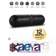 OkaeYa-Pill Shaped Bluetooth Speaker With FM/SD Card/Mic/Pendrive Support for Android/iOS Devices, F-Pill Metal Speaker (Color may vary)